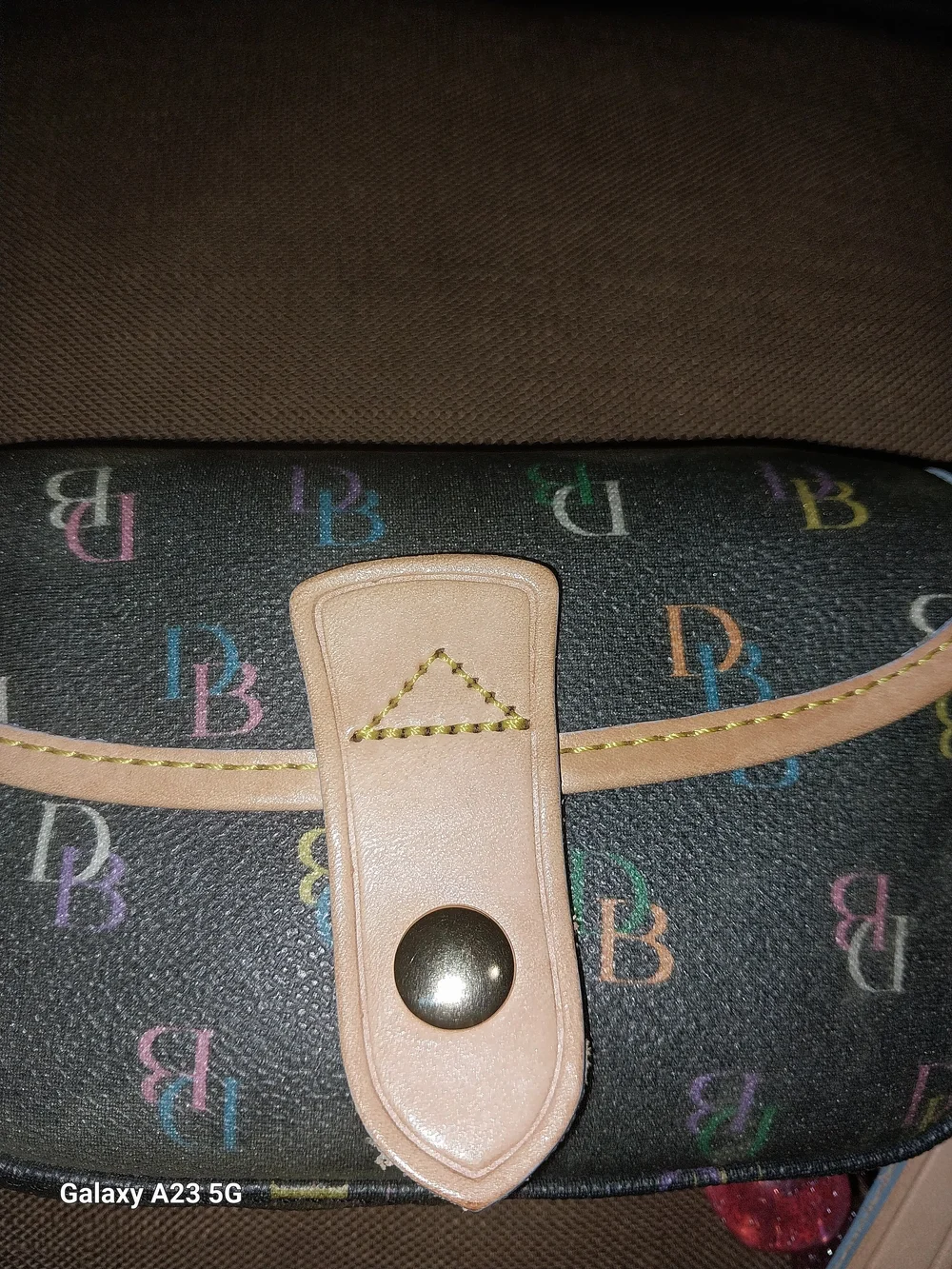 Vintage Dooney & Bourke Colorful Monogram Crossbody Wallet/ Clutch/Wristlet